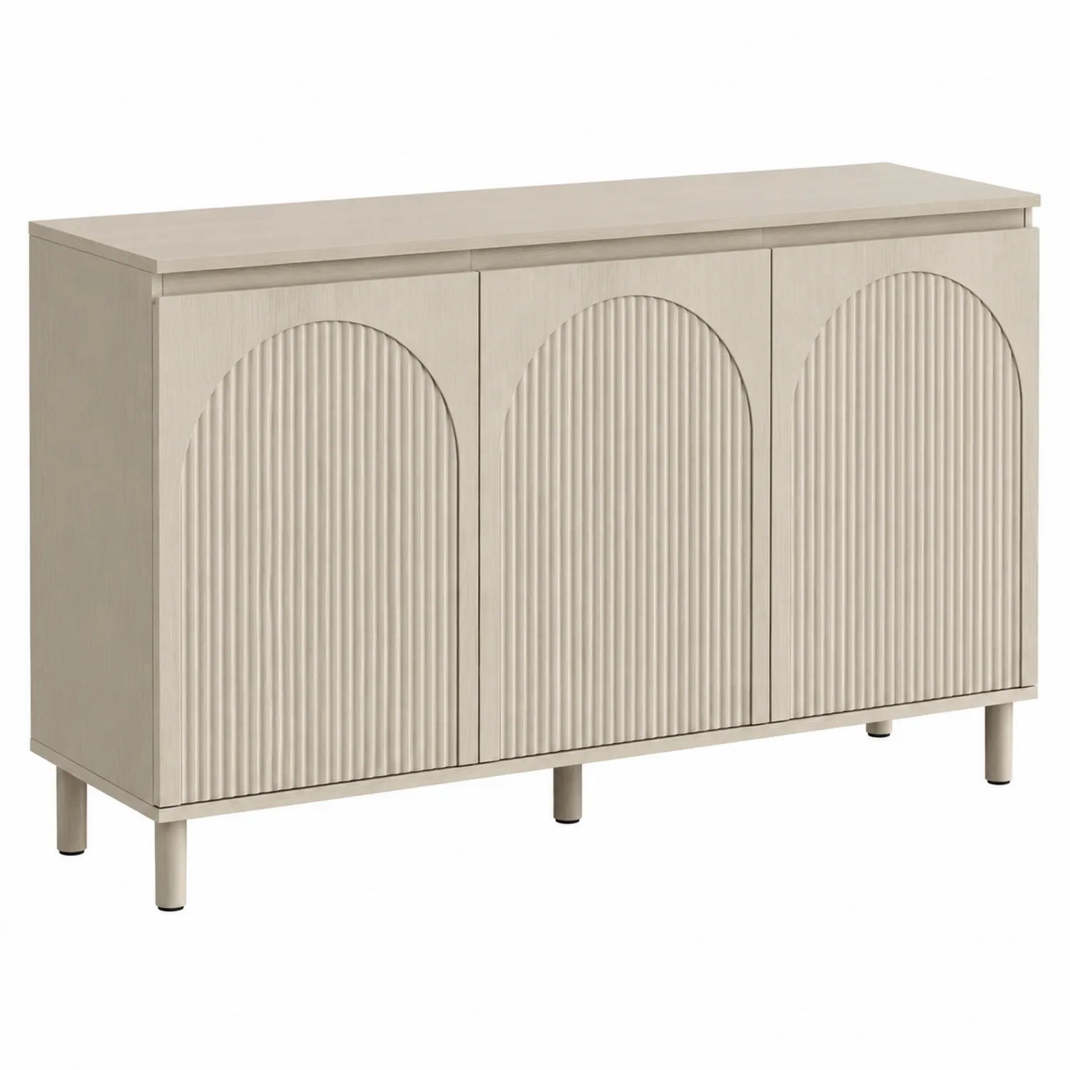 Credenza rettangolare in legno beige 160x40x75 cm