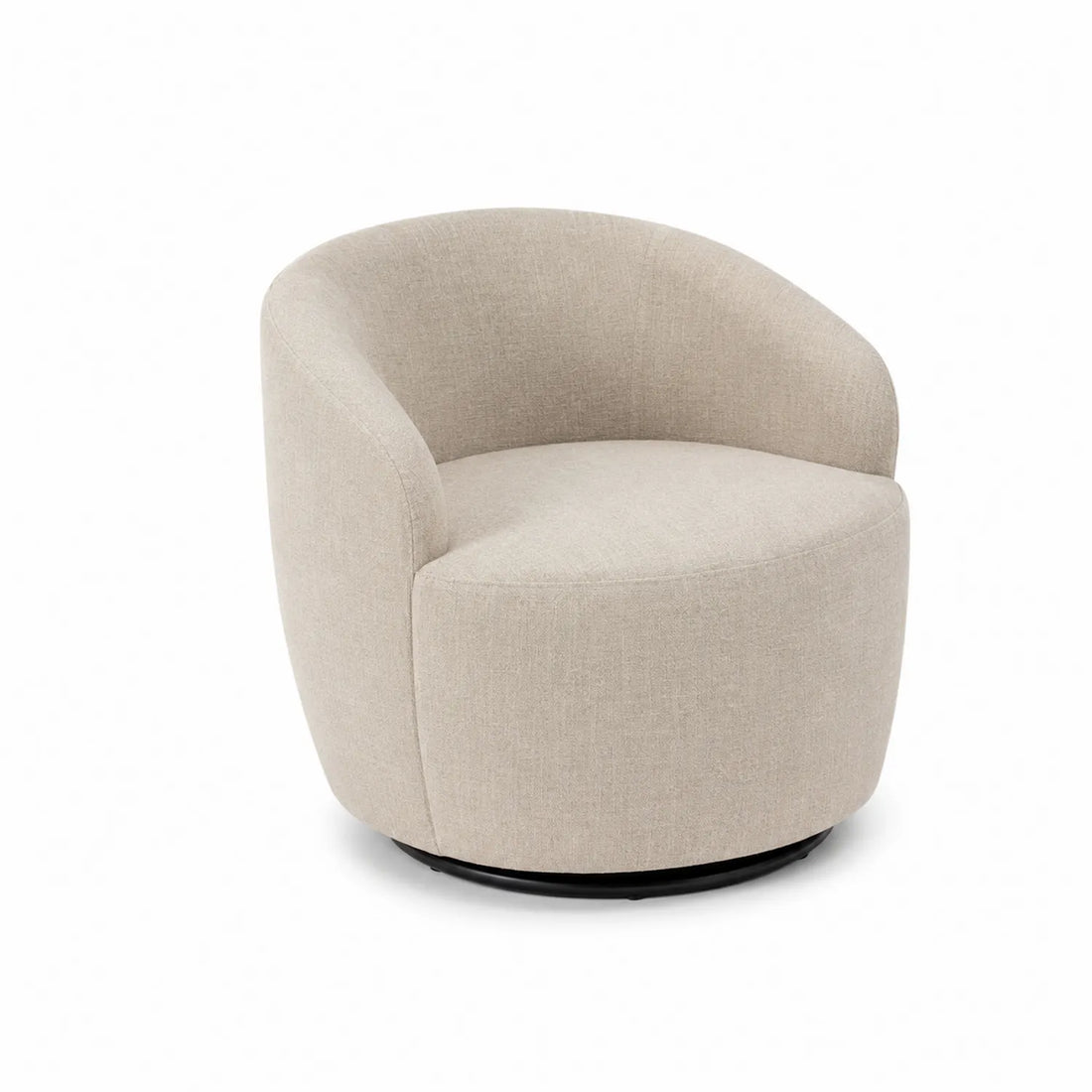 Poltrona girevole in tessuto beige