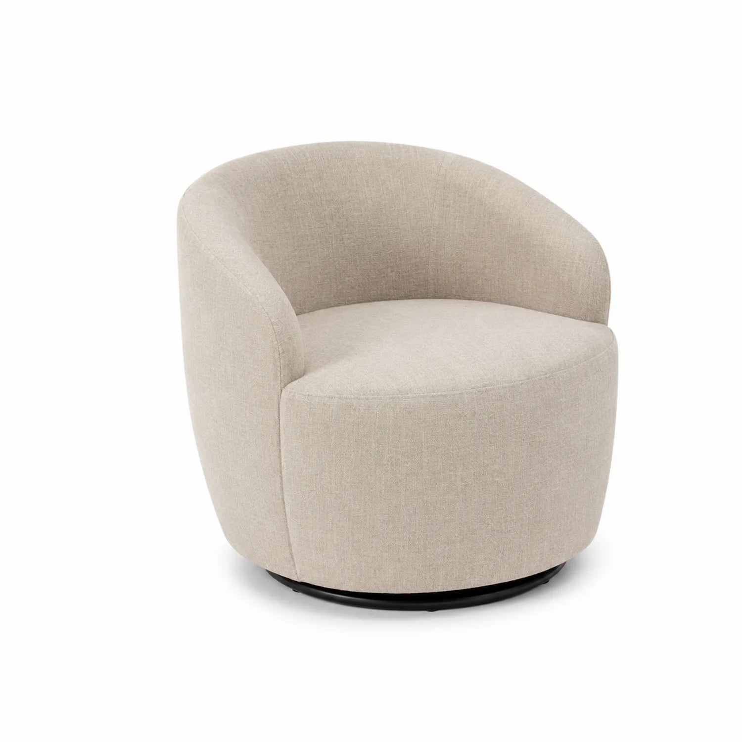 Poltrona girevole in tessuto beige