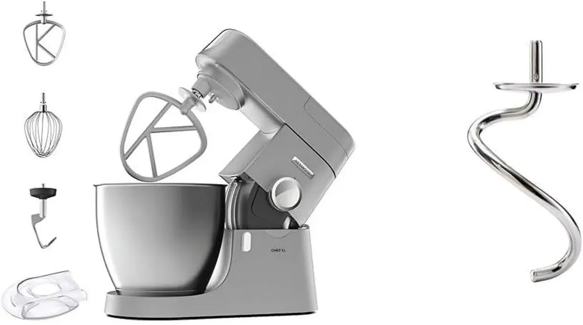 Kenwood Chef XL Impastatrice Planetaria 1700W, Ciotola 6,7L, 3 Accessori, Gancio KAT72.000SS Incluso