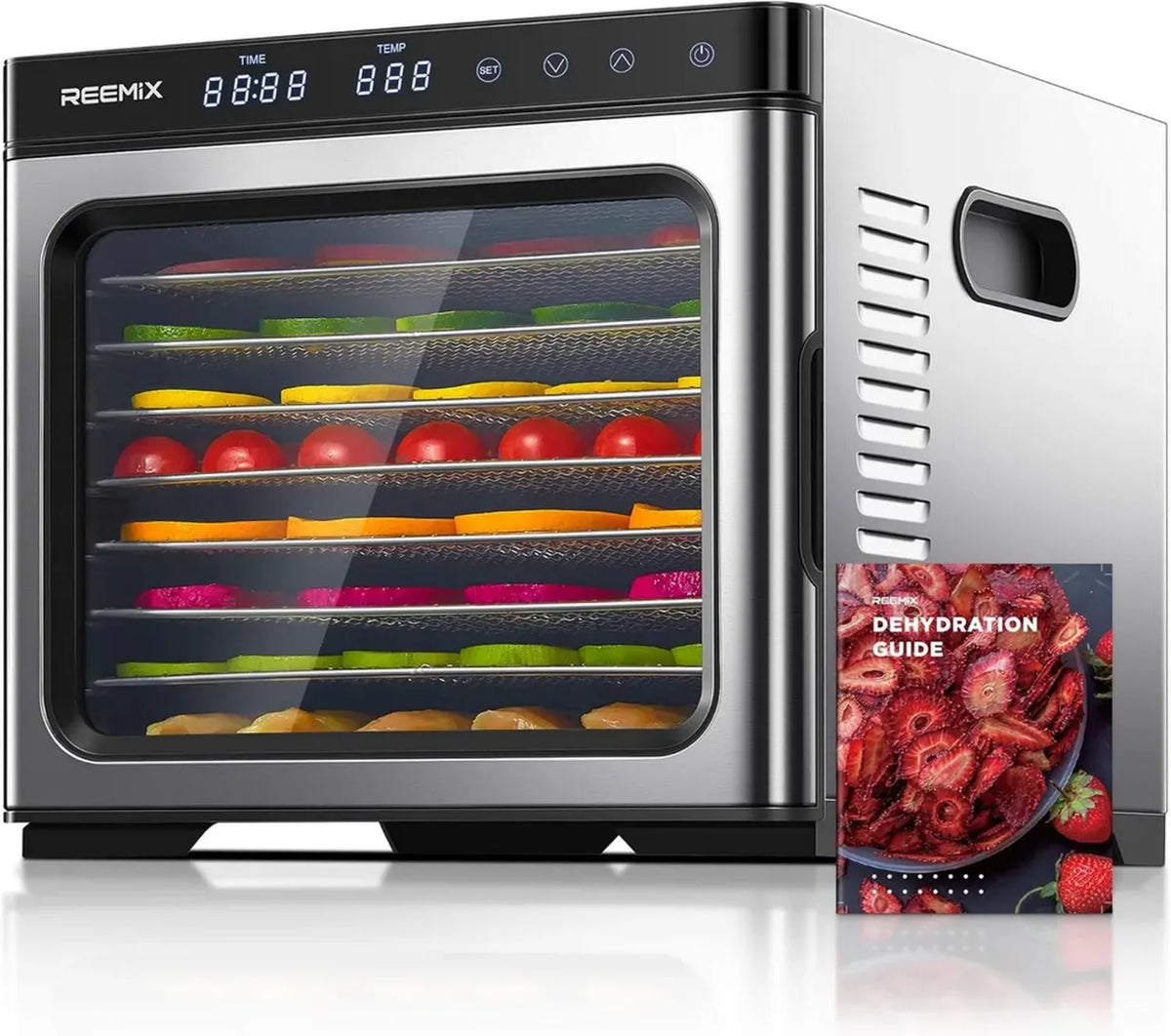 Disidratatore Alimentare in Acciaio Inox 1000W, Display Touch, 9 Ripiani, Temperatura Regolabile 30-75°C