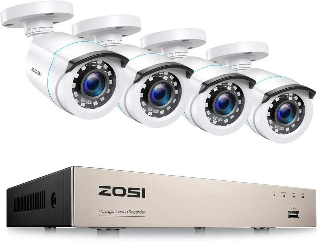 Sistema di Sorveglianza ZOSI 8CH 1080p con 4 Telecamere impermeabili IP66
