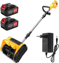 Spazzaneve Elettrico a Batteria con 2 Batterie, Larghezza di Lavoro 30 cm, Distanza di Lancio 6-8 m, Altezza Neve 10 cm
