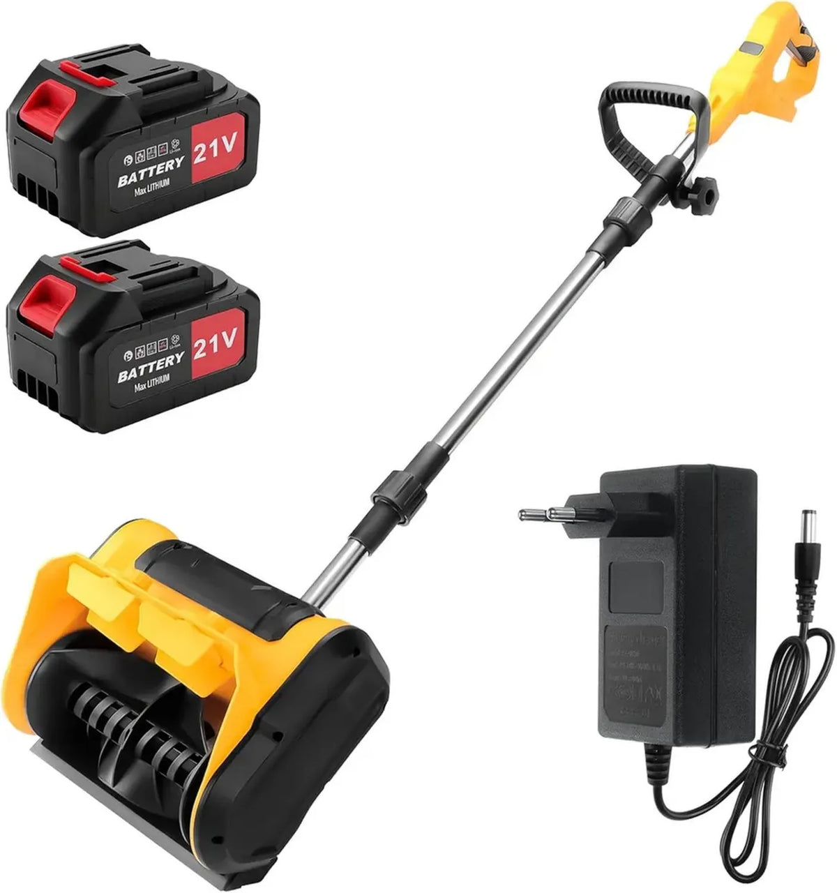 Spazzaneve Elettrico a Batteria con 2 Batterie, Larghezza di Lavoro 30 cm, Distanza di Lancio 6-8 m, Altezza Neve 10 cm