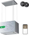 Ciarra Cappa a Isola 48cm Wi-Fi Smart 700m³/h Ricircolo d'Aria con Booster 4 Velocità CBCW4850