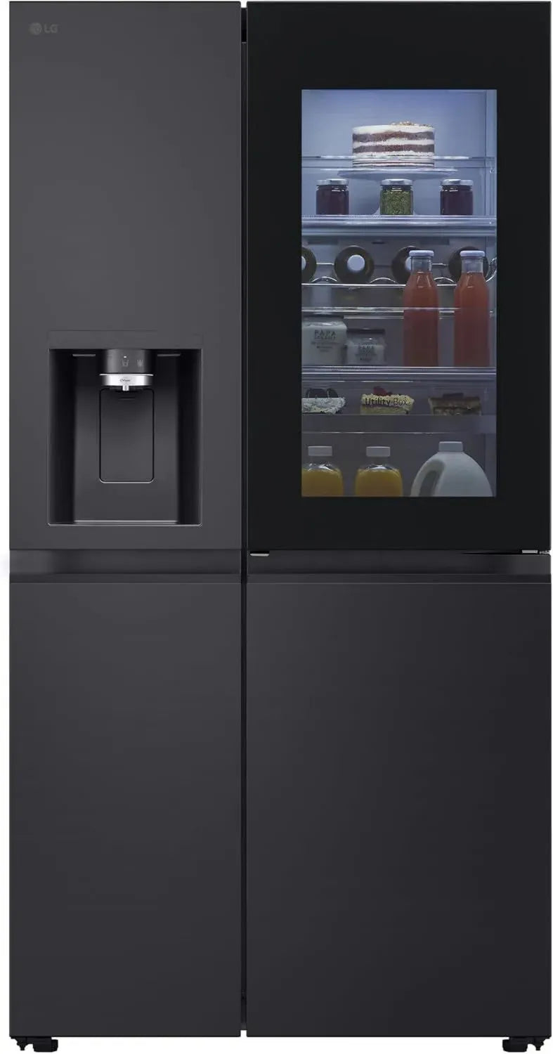 LG Frigorifero Side by Side InstaView, 628 L, Wi-Fi, Acqua UVnano, Acciaio Nero
