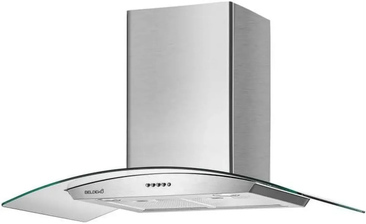 Cappa Aspirante a Parete 90 cm in Vetro e Acciaio Inox - 559 m³/h, 200W, 60 dB