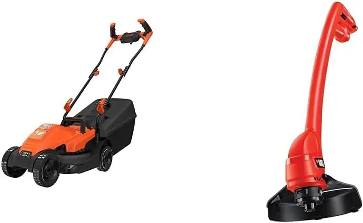 BLACK+DECKER Rasaerba Elettrico 32 cm, 35 L, Impugnatura Ergonomica 1200 W + Tagliabordi 23 cm, 250 W