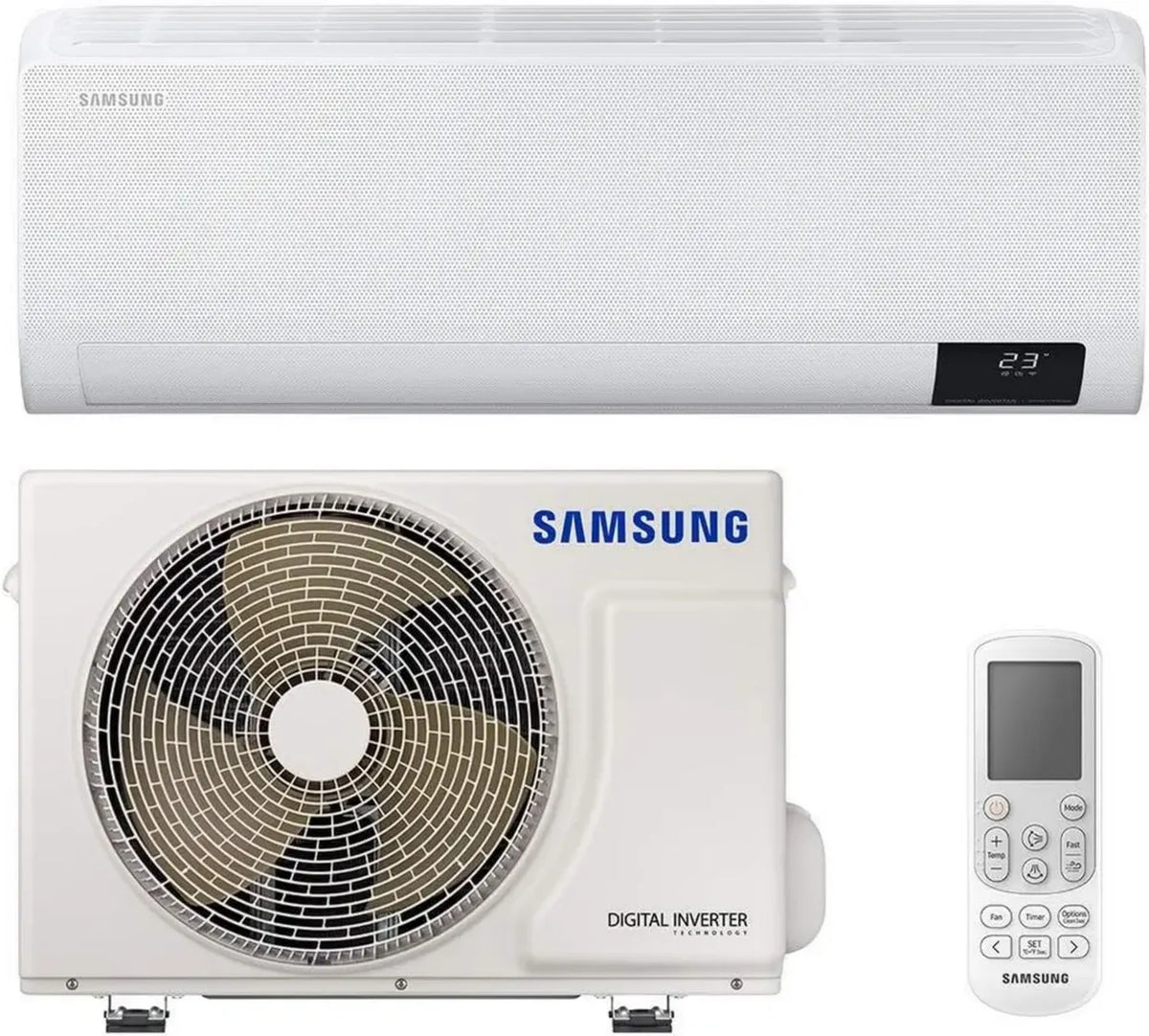 Samsung Climatizzatore WindFree 9000 BTU, Monosplit con Pompa di Calore, Controllo Smart WiFi, Gas R32, Efficienza Energetica A++