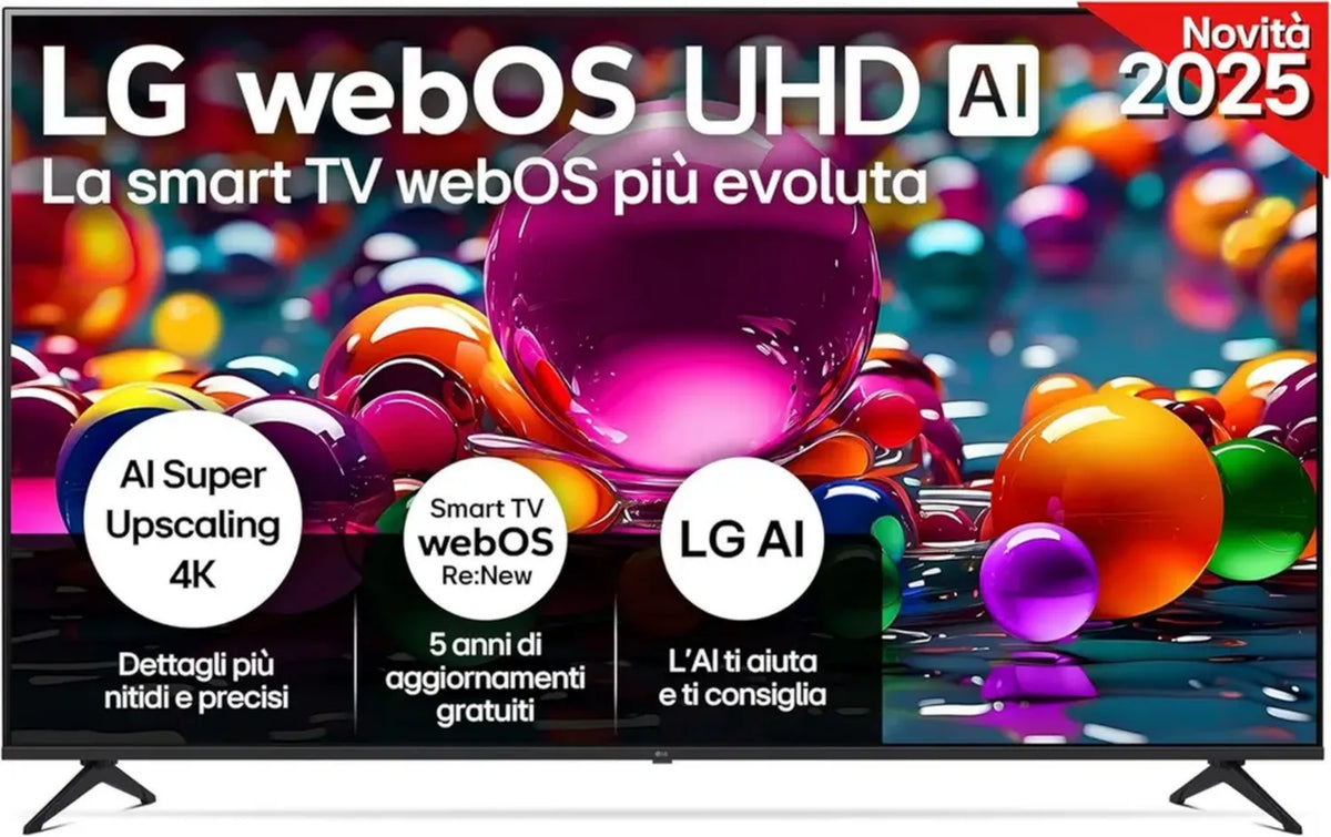Smart TV LG 86 pollici 4K UHD AI, pannello webOS avanzato, modalità Filmmaker, HDR10, ottimizzazione gaming, Wi-Fi, modello 86UA75006LA