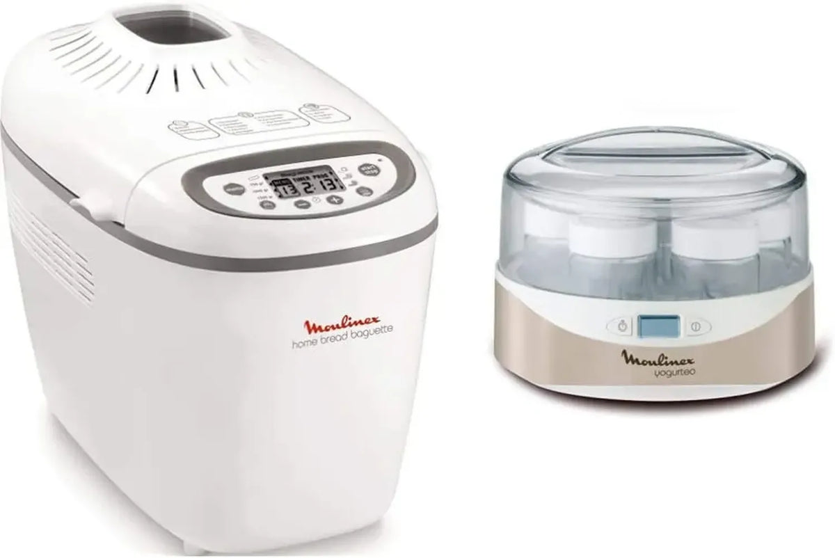 Macchina del Pane Moulinex OW6101 con 16 Programmi e Yogurtiera YG231E con Vasetti in Vetro