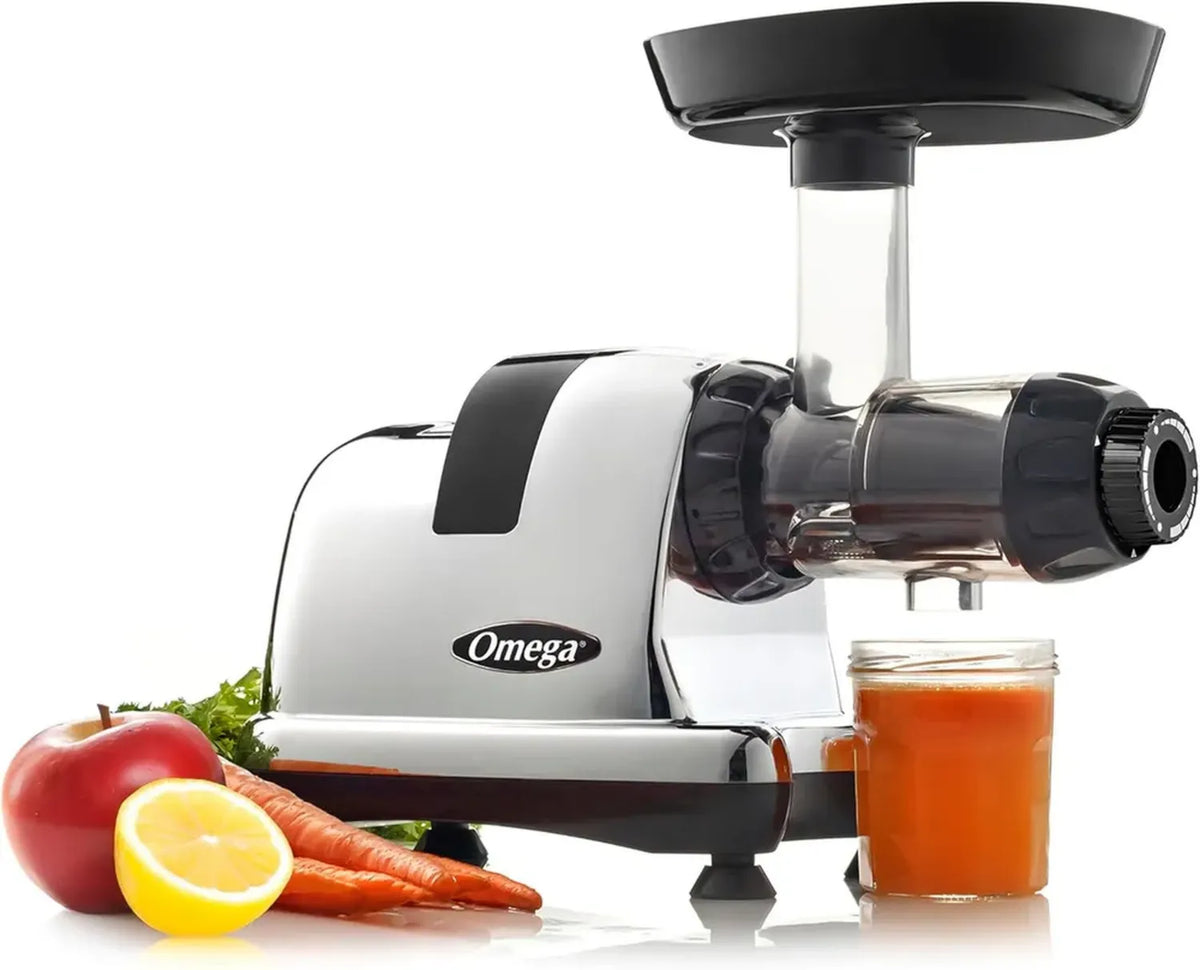 Estrattore Omega J8006HDC - Spremiagrumi a lenta estrazione, cromato, 200W