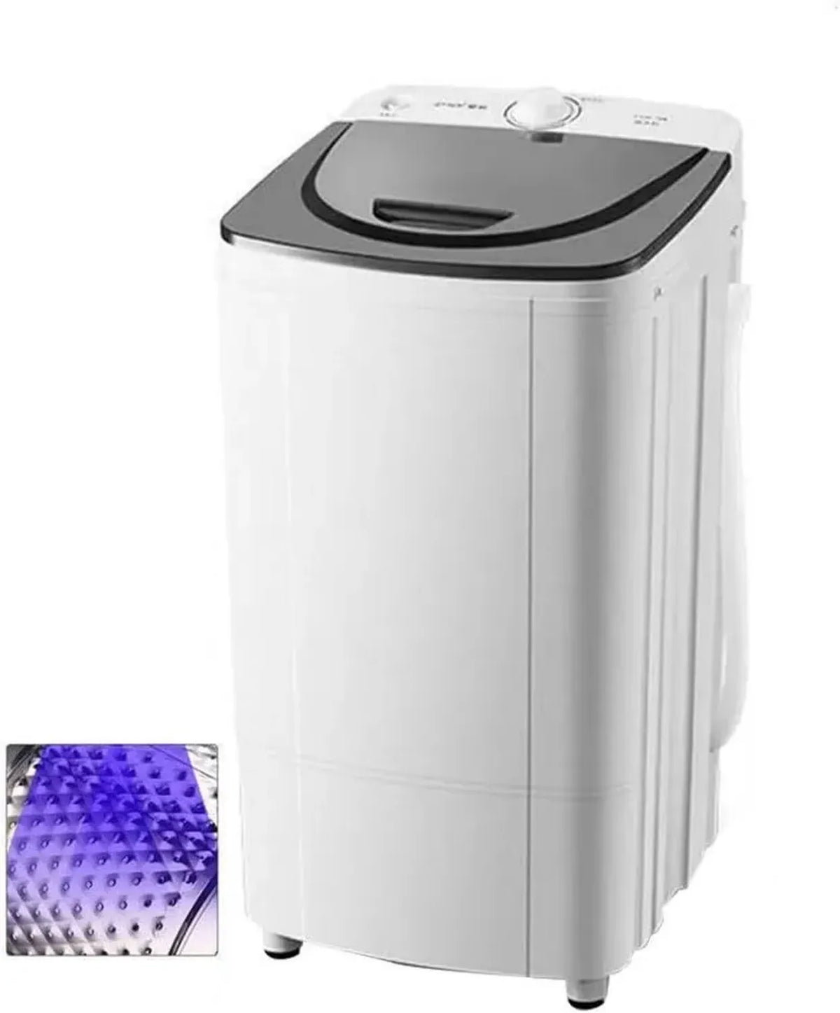 Asciugatrice Portatile 10 kg, Risparmio Energetico con Luce Blu 360°, 2800 RPM, Scarico a Gravità