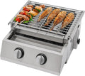 Barbecue a Gas GPL con Due Bruciatori e Piastra per Campeggio