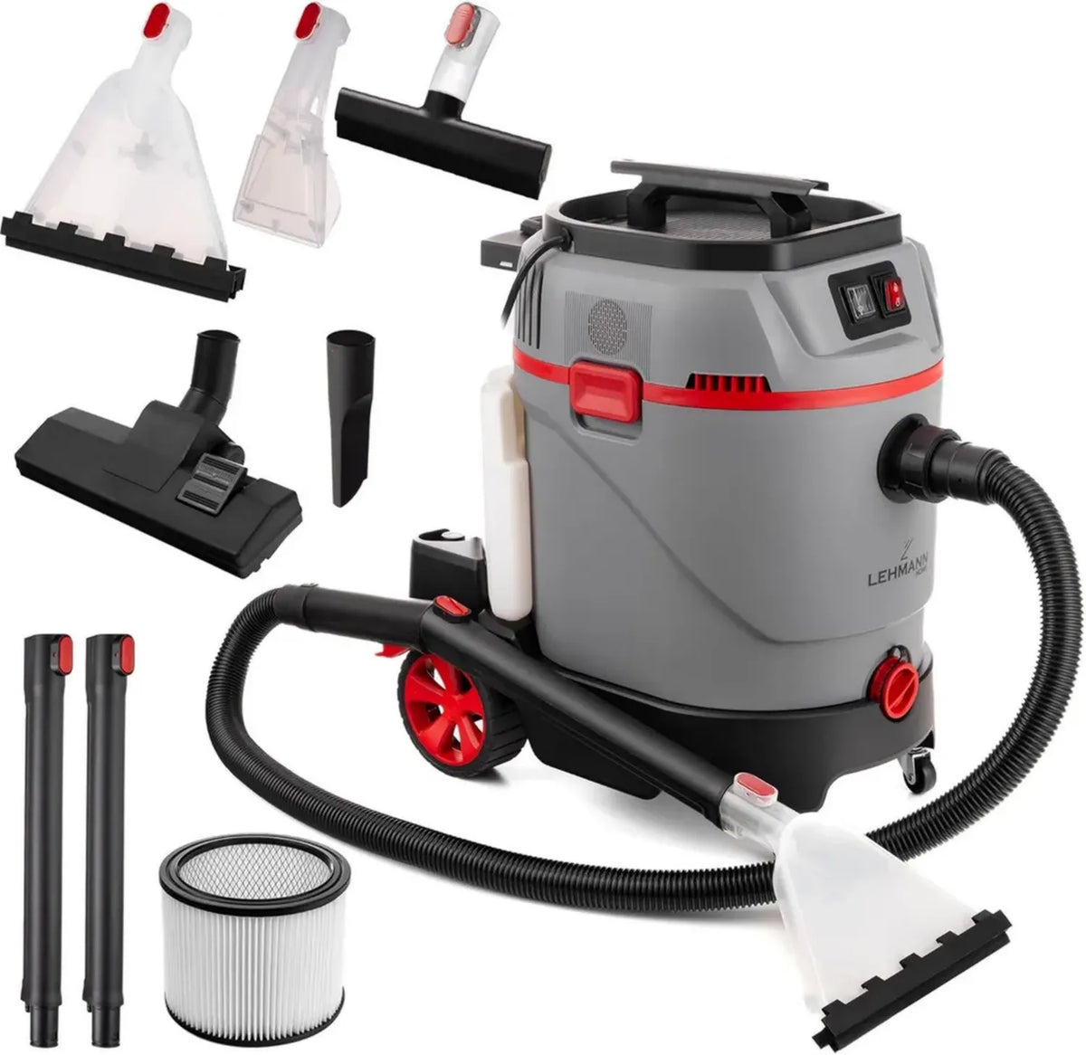 LEHMANN Primewash 2800 Aspirapolvere 3 in 1 con Acqua Calda, Serbatoio 35L per Tessuti e Pavimentazioni