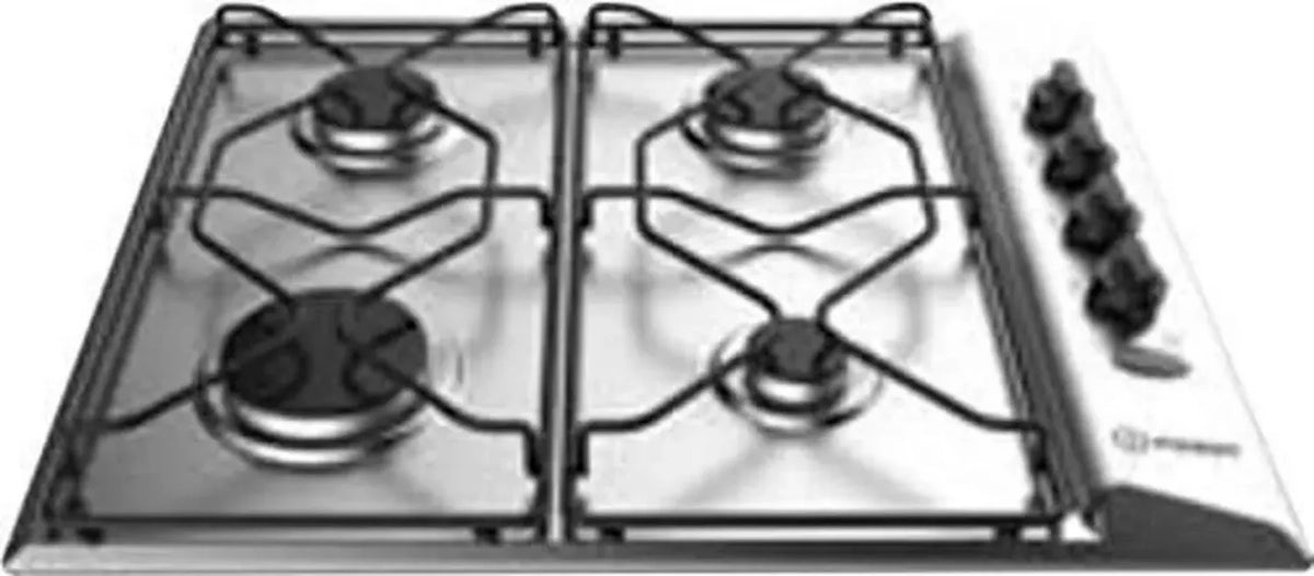 Indesit Piano Cottura a Gas 4 Fuochi, 58 cm, Acciaio Inossidabile