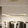 Lampadario LED Oro 120CM con 12 Sfere di Vetro, Design Moderno Regolabile, 50W per Sala da Pranzo e Cucina
