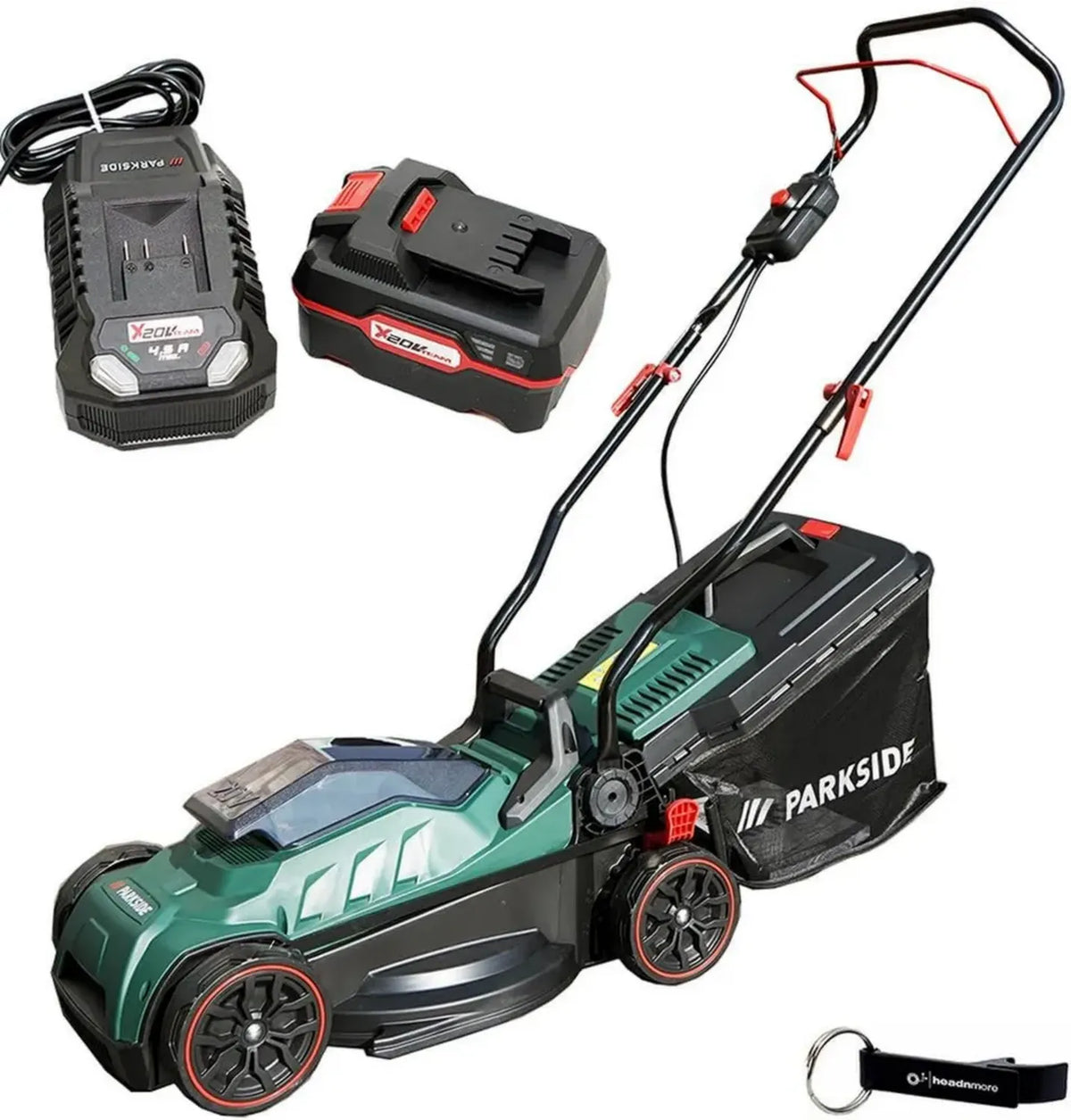 Set Tagliaerba a Batteria 20V Parkside PRMA 20 con Portachiavi