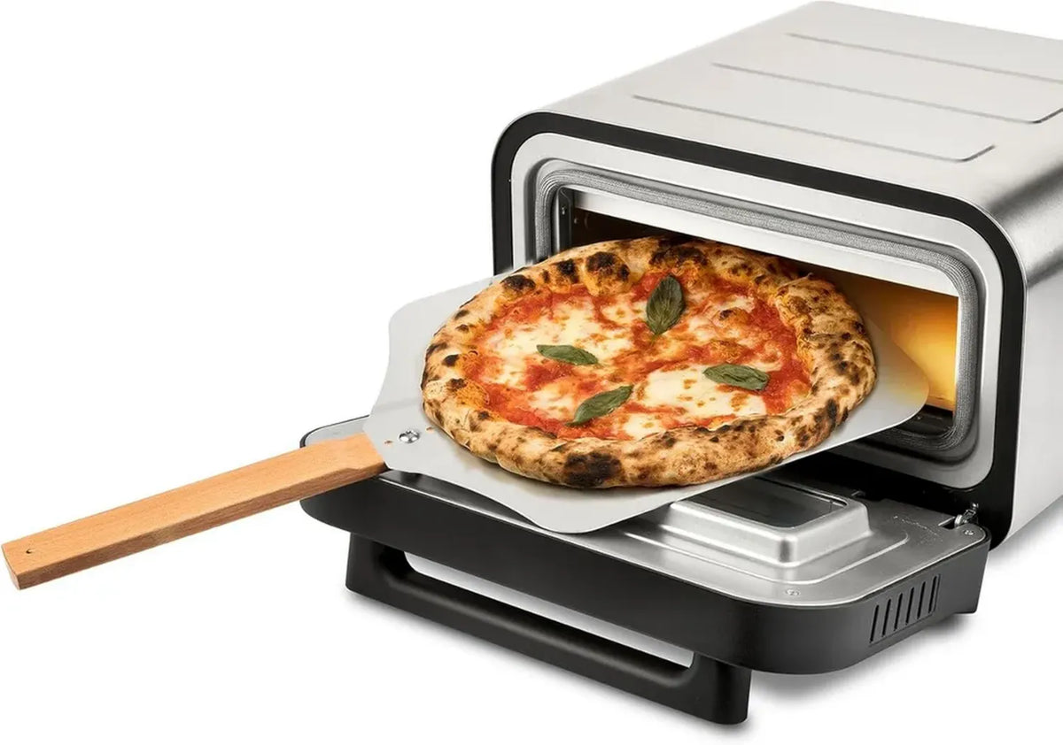 Forno per Pizza G3 Ferrari G10204, 1700W, Fino a 450°C, Cottura Rapida, Display Digitale, Pietra Refrattaria, Accessori Inclusi, Grigio/Inox
