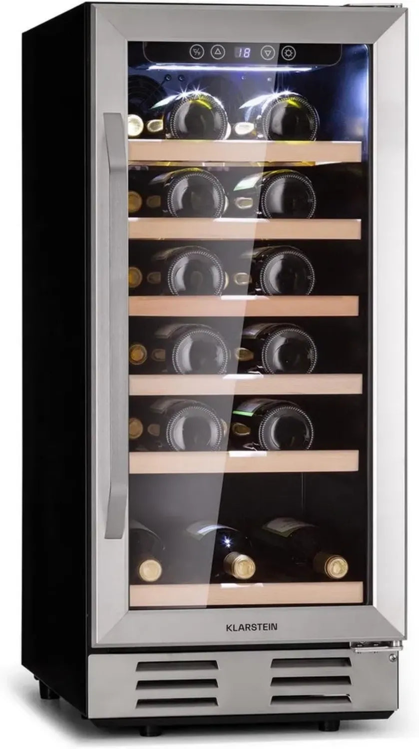Cantinetta Vino Monozona KLARSTEIN con Controllo Touch, 31 Bottiglie, Interno ed Esterno, Protezione UV, 5-18°C