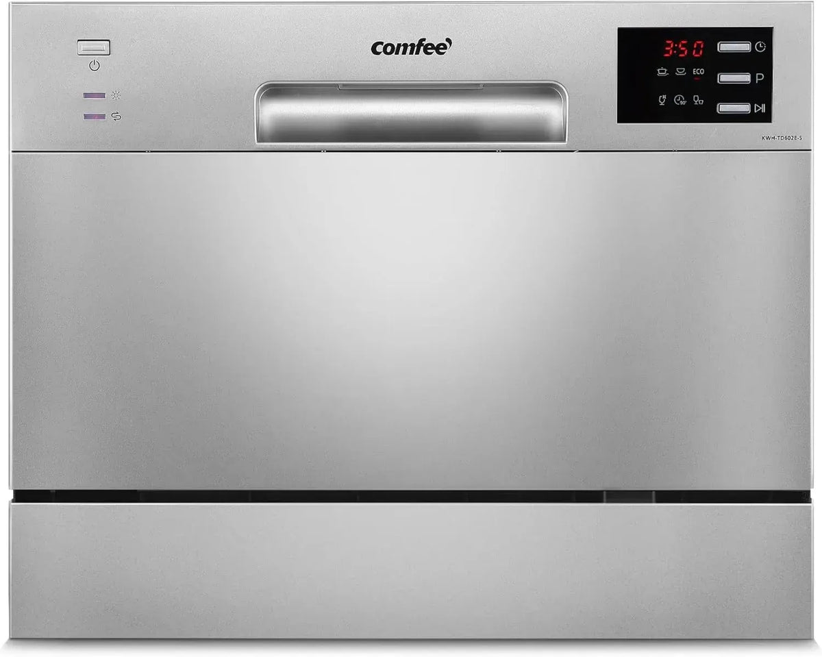 Lavastoviglie Compatta COMFEE', 6 Coperti, Display LED, Argento