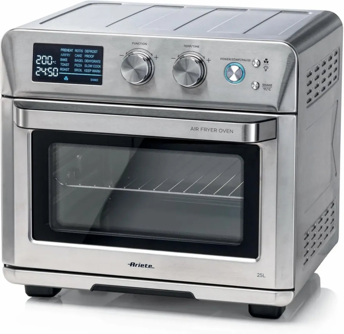 Ariete 4629 Forno e Friggitrice ad Aria 25L, Potenza 1700W, 15 Programmi, Multifunzione, Fino a 230°C, Colore Argento