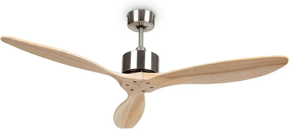 Ventilatore da Soffitto con Timer, 3 Pale in Legno, 3 Velocità, Silenzioso
