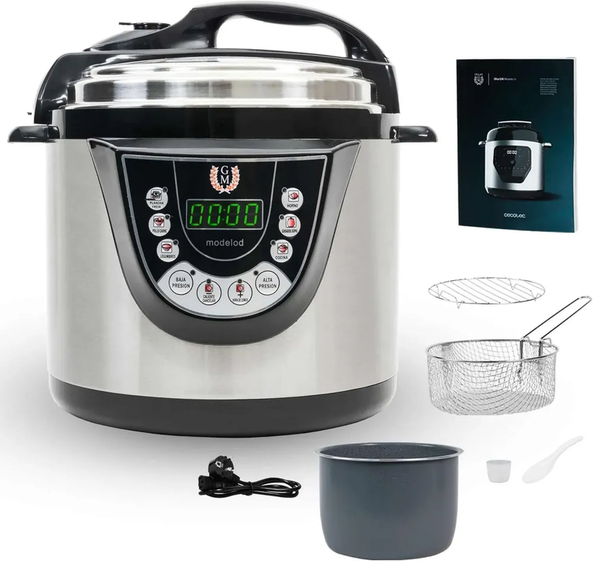 Pentola Multifunzione Cecotec GM D+ 6L, 1000W, 9 Programmi, Sicurezza Avanzata