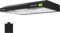 Cappa Aspirante CIARRA 60cm, Classe A+, 3 Velocità, Modalità Ricircolo ed Espulsione, Nero con Filtro al Carbone