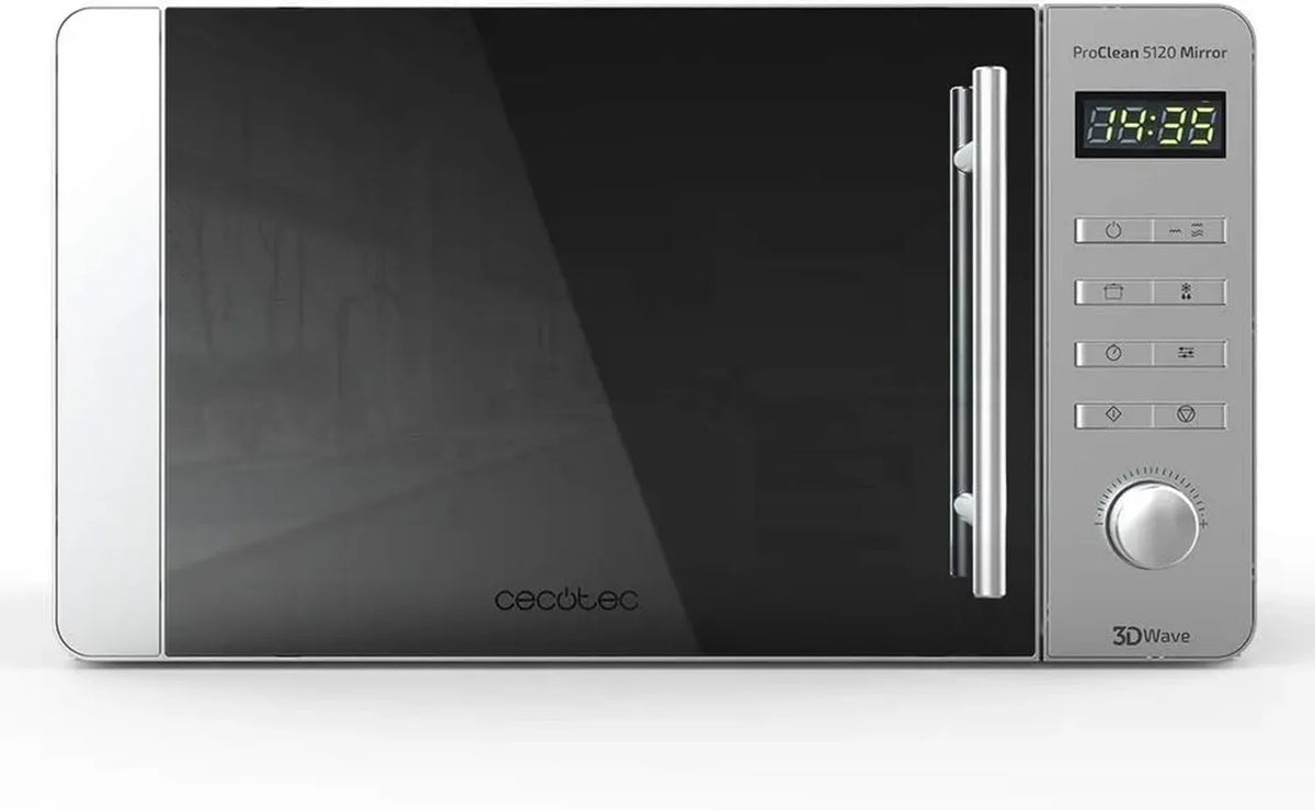 Microonde Cecotec ProClean 5120 Inox con Grill, 20L, 700W, Tecnologia 3DWave, Pulizia Facile