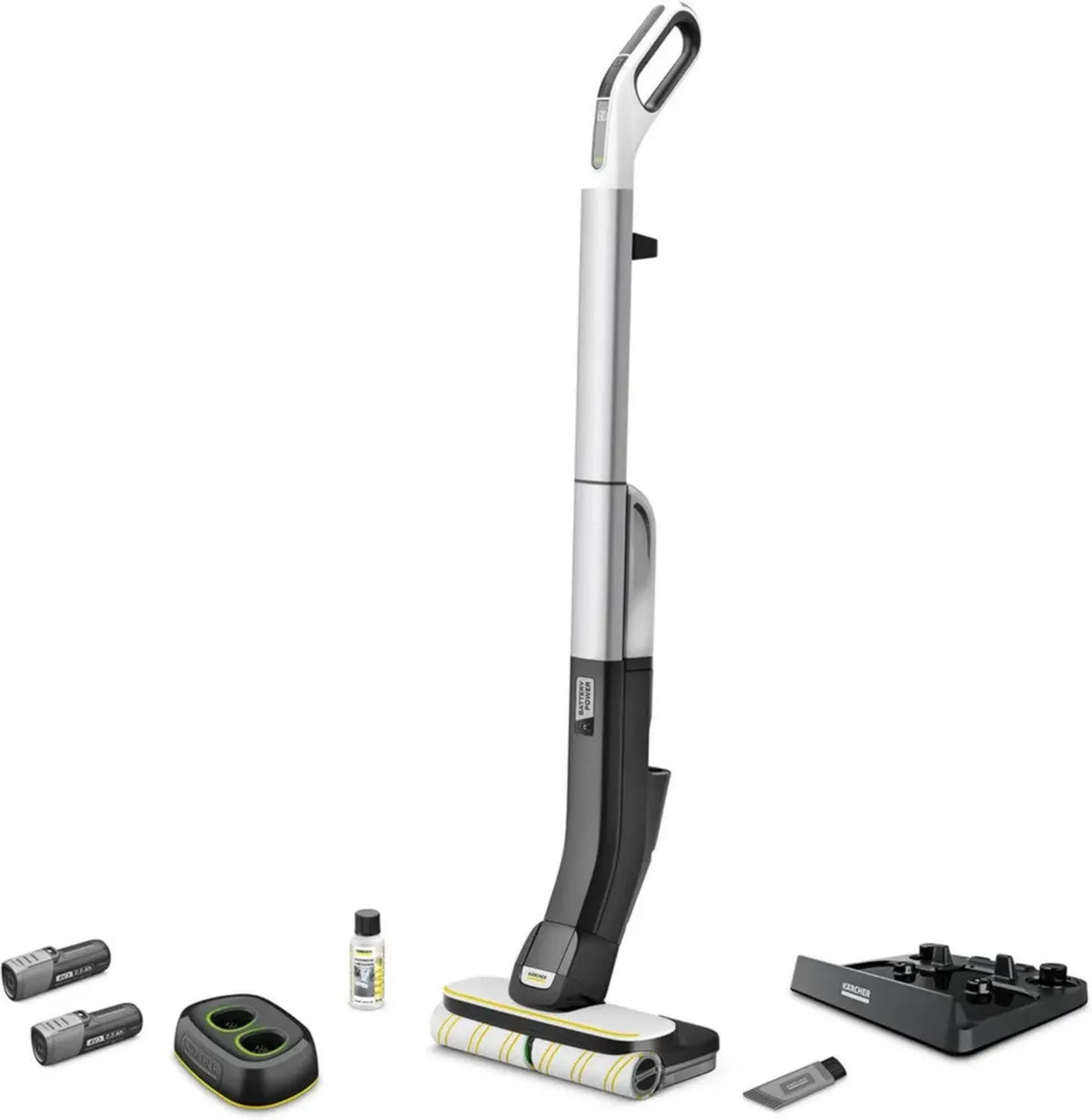 Kärcher Lavapavimenti Senza Fili FC 4-4 con Batteria Sostituibile - Sistema di Pulizia 3in1 per Tutti i Pavimenti - Copertura 90 m² per Carica - Ideale per Case con Animali