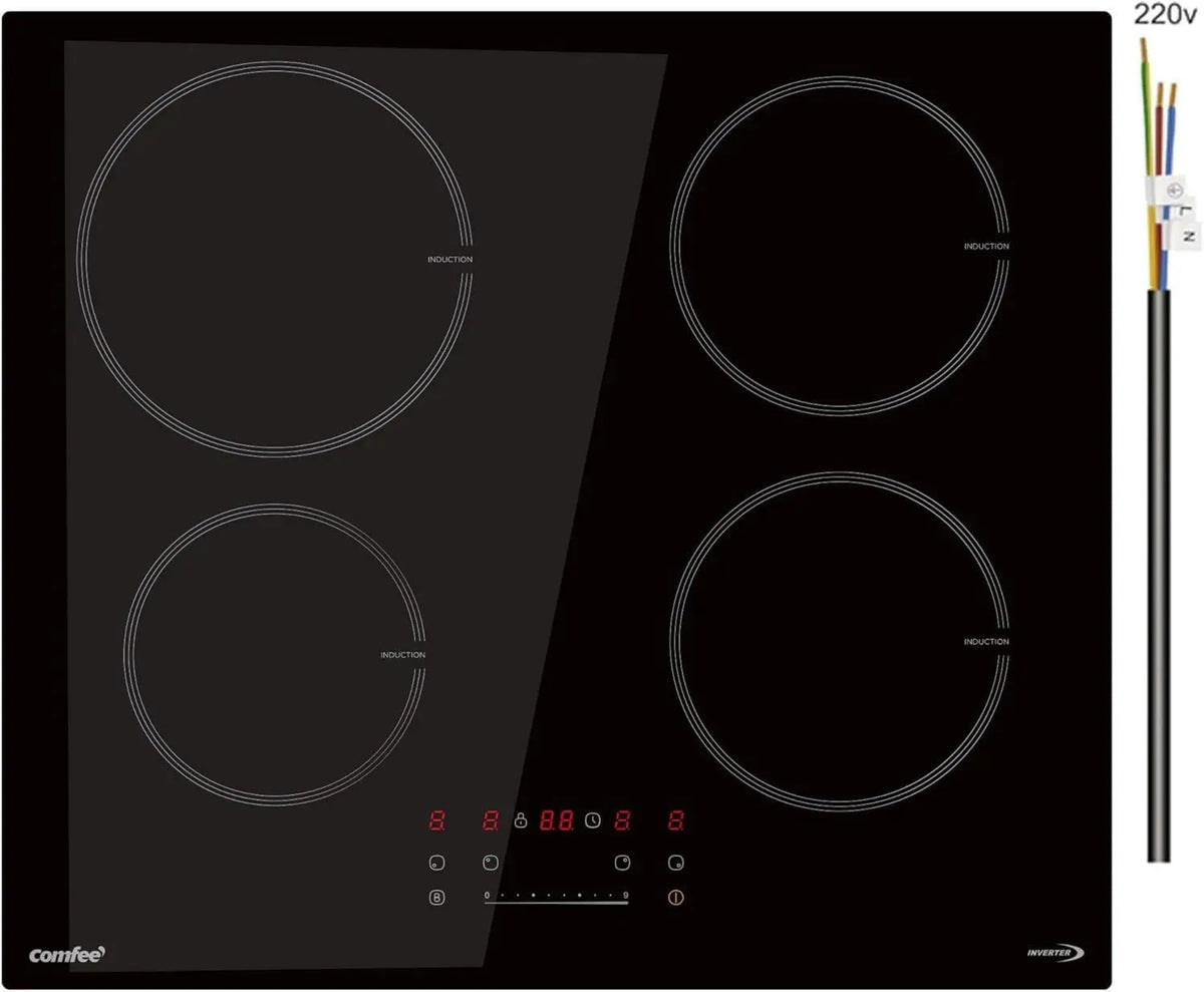 Piano Cottura a Induzione COMFEE' con 4 Zone, 9 Livelli di Potenza e Funzione Boost