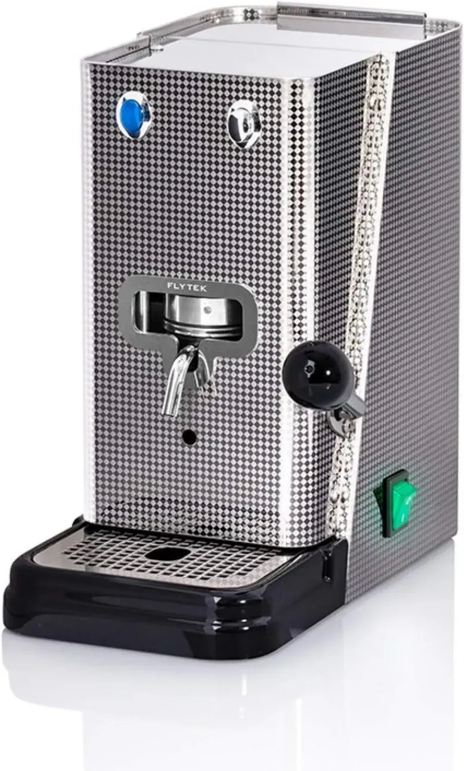 Macchina per Cialde Flytek Zip LUX INOX con 15 Cialde Mokaor Espresso Italiano dal 1954, Modello Quadro Argento