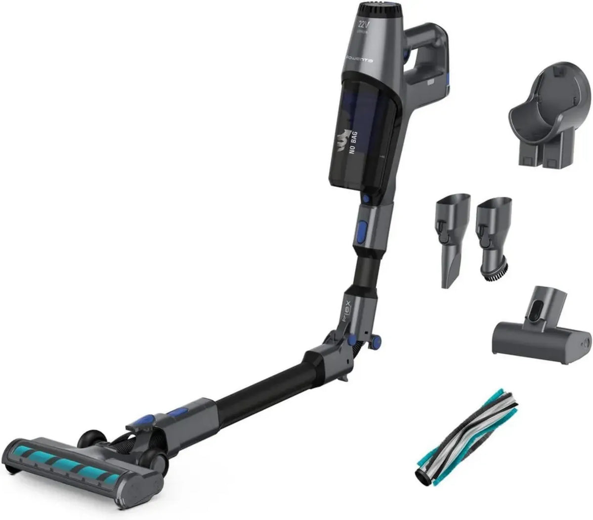 Rowenta X-PERT 3.60 Scopa Elettrica Senza Fili con Kit Animal Care, Leggera e Ricaricabile, Autonomia 45 Minuti, Tecnologia Flex e Luci LED