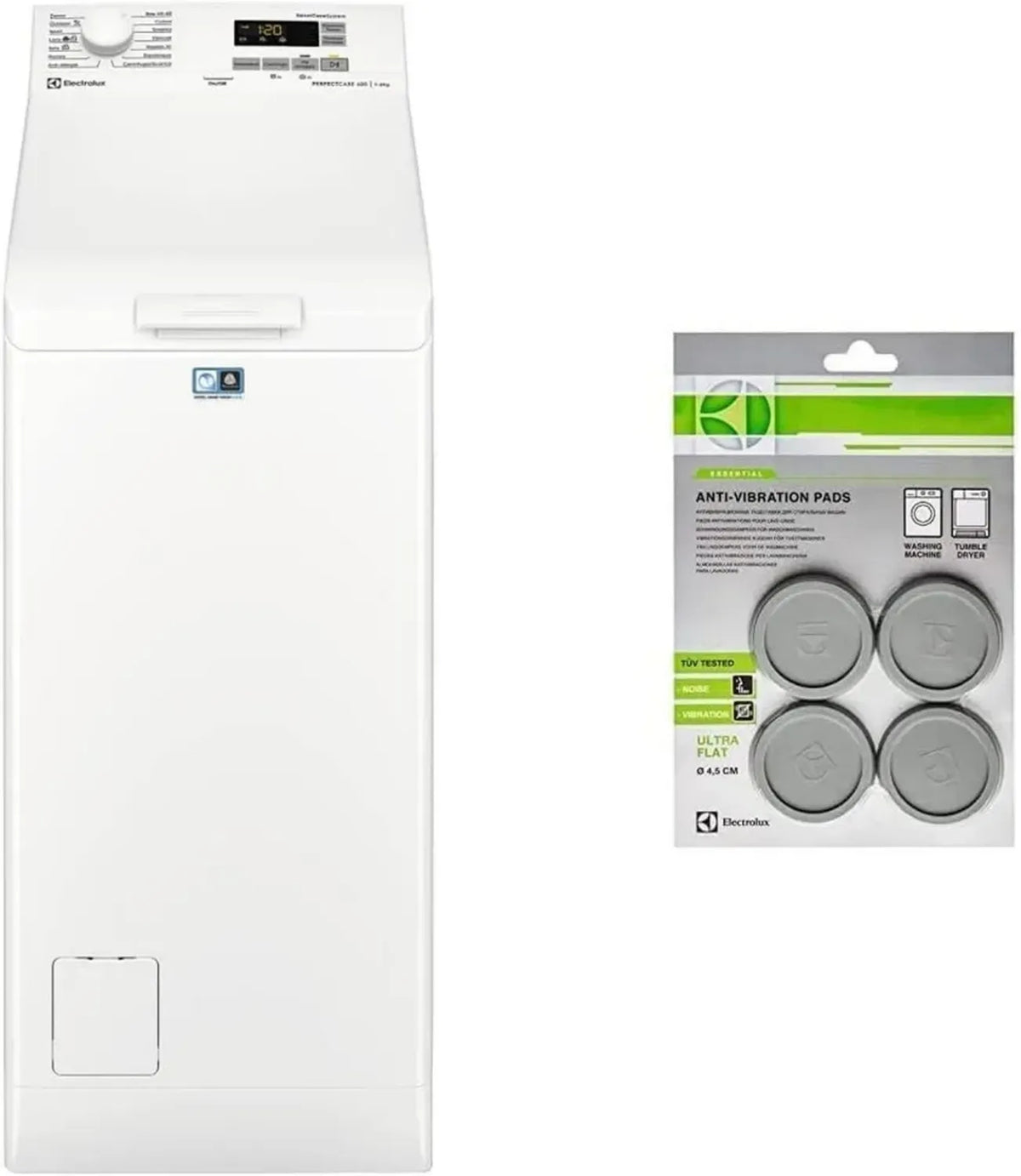 Electrolux Lavatrice EW6T562L PerfectCare 600, 6 kg, SensiCare, Classe Energetica D con Piedini Antivibrazione