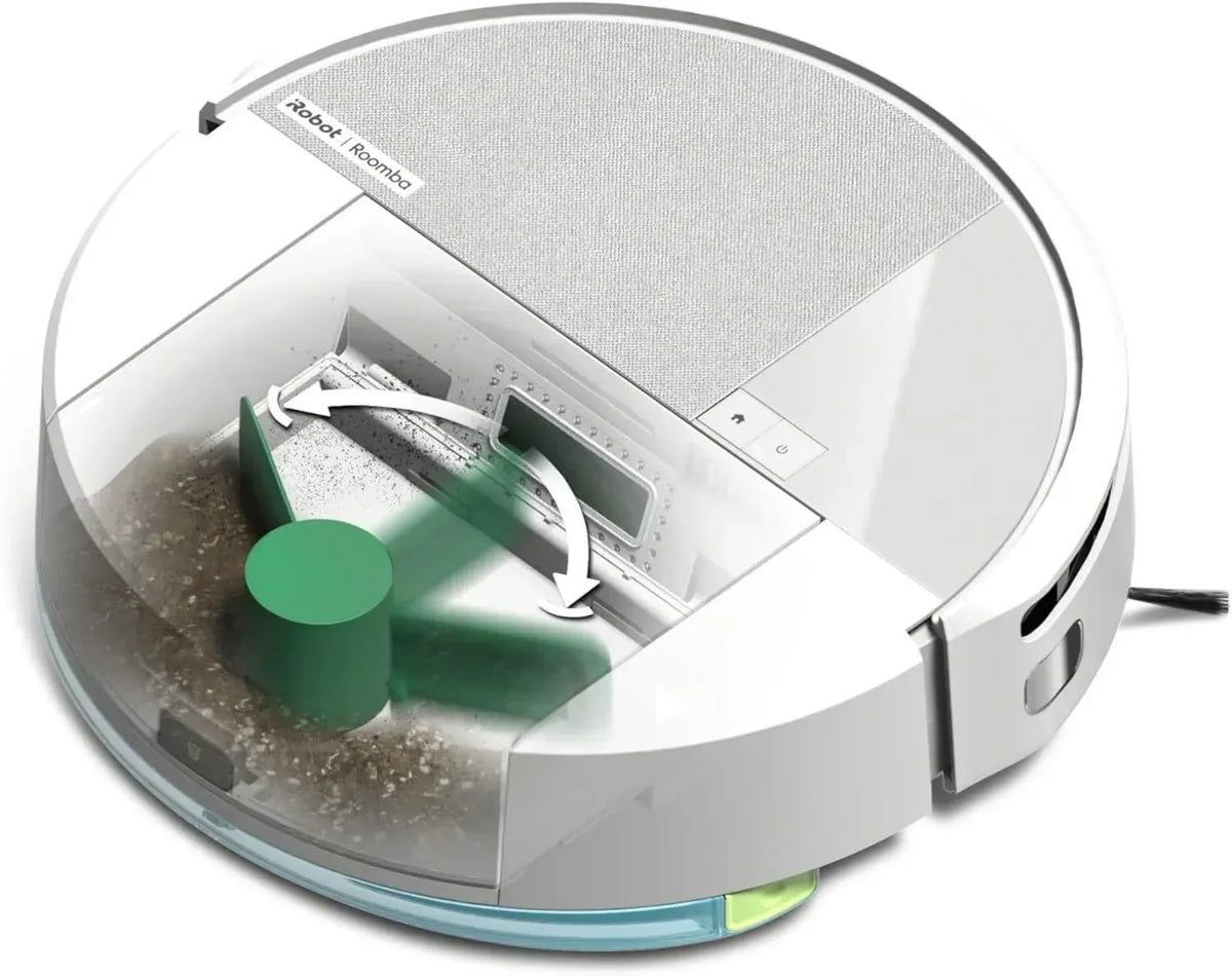 iRobot Roomba 205 Combo Aspirapolvere e Lavapavimenti, Compattatore di Polvere, Navigazione LiDAR, Rilevamento Tappeti, Controllo App, Bianco