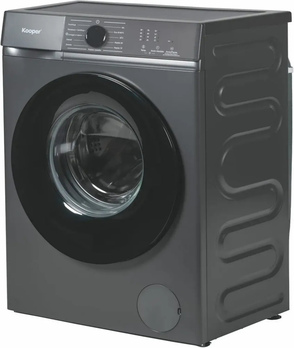 Lavatrice Slim 10 Kg, 1400 Giri, 11 Programmi, Grigio, Kooper