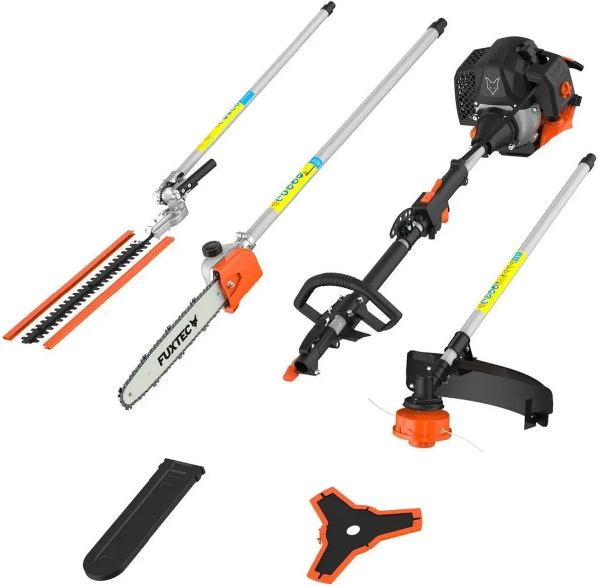 Attrezzo da Giardino 4 in 1 a Benzina 52cc: Tagliasiepi, Motosega, Decespugliatore, Tagliabordi
