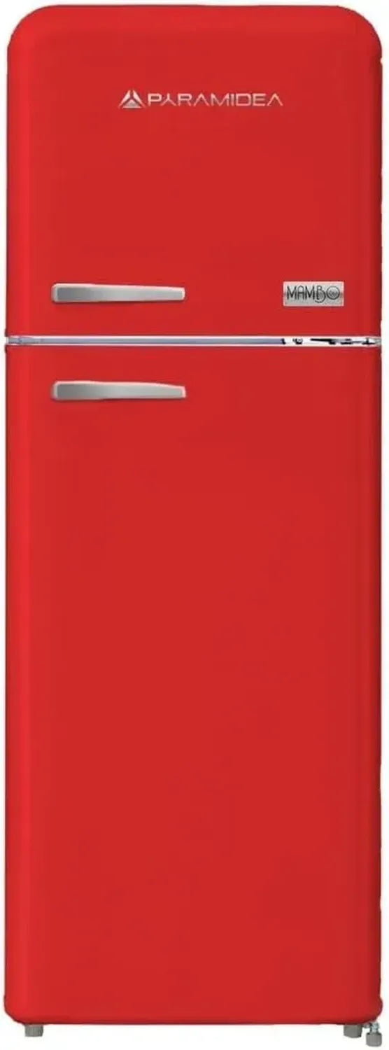 Frigorifero Retrò Rosso con Doppia Porta, Ventilato, 240L - PYRAMIDEA