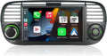 Sistema multimediale per Fiat 500 2007-2015 con CarPlay wireless e Android Auto, schermo da 7 pollici - Nero