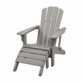 Sedia Adirondack da Esterno in Legno Massiccio Grigio con Poggiapiedi