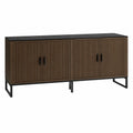 Credenza buffet in legno e metallo marrone e nero 150x40x80 cm