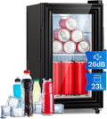 Mini Frigo Portatile per Ufficio e Camera, 23L, LED, Ripiani Rimovibili, 11-18°C, Ideale per Bevande e Cosmetici