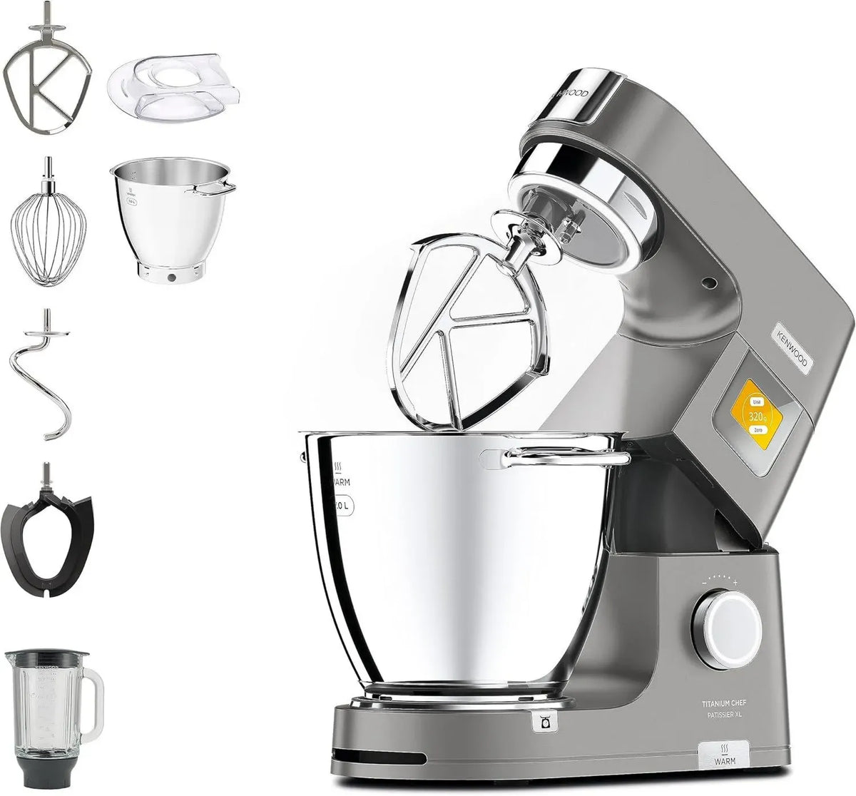 Kenwood Titanium Chef XL: Impastatrice Planetaria con Ciotola EasyWarm 7L