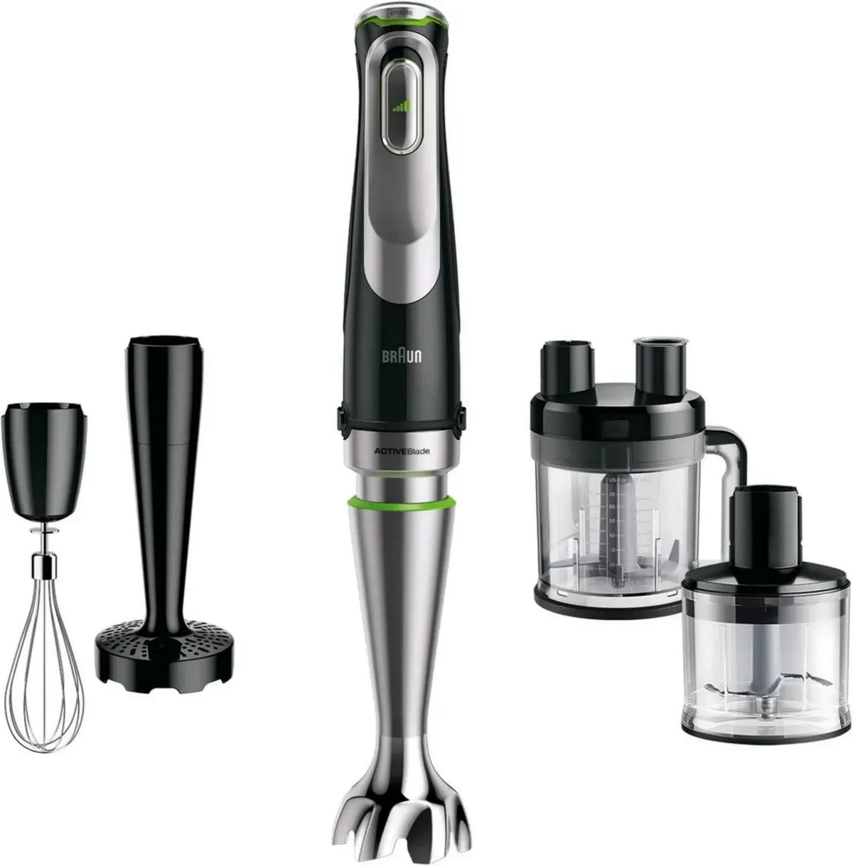 Braun MultiQuick 9 - Mixer ad immersione XL, tecnologia Active PowerDrive, ciotola multifunzione 0,6 L, 1200 W, nero