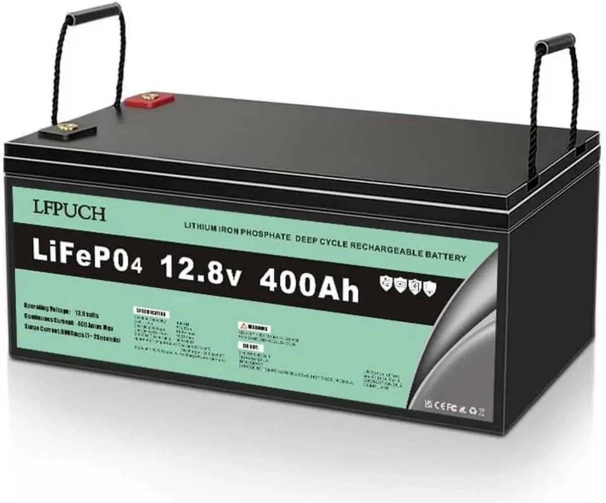 Batteria al Litio LiFePO4 12V 400Ah per Camper, Barca e Sistemi Solari
