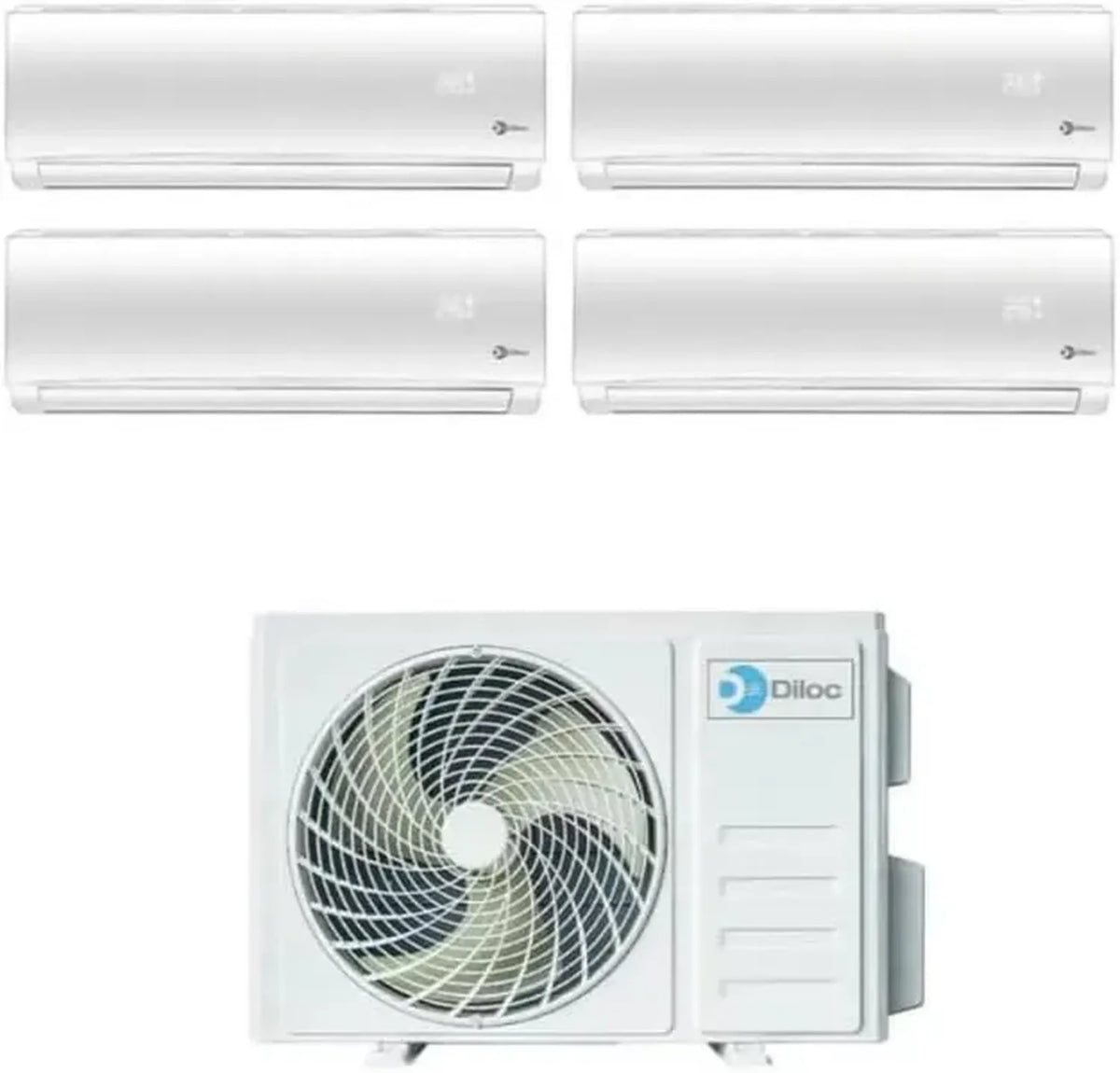 Sistema di Climatizzazione Inverter Diloc Over con Quadri Split e Wi-Fi Opzionale