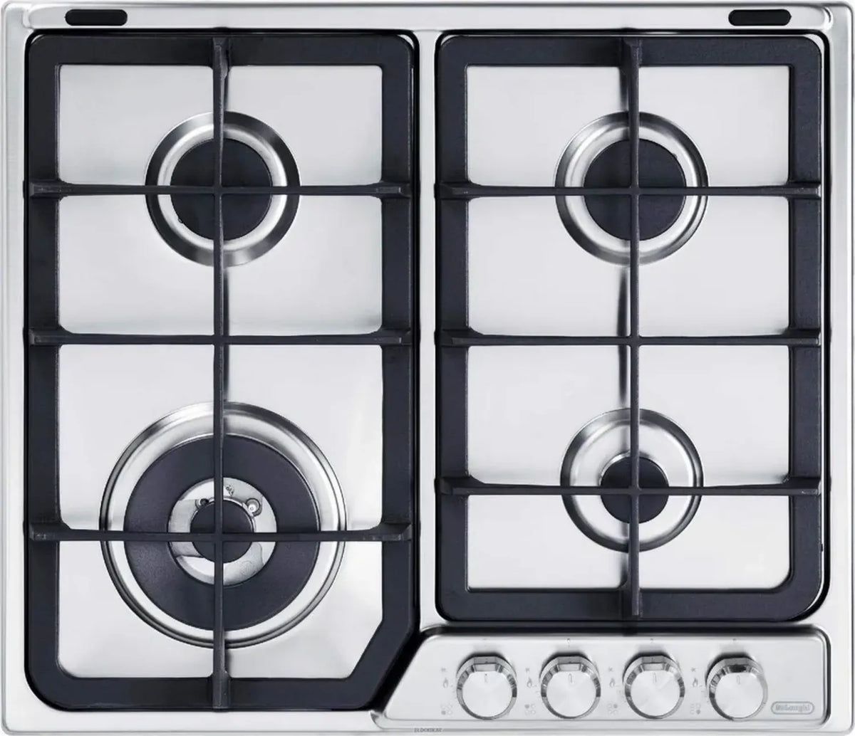 Piano Cottura a Gas 60 cm Linea Professionale con 4 Fuochi in Acciaio Inox
