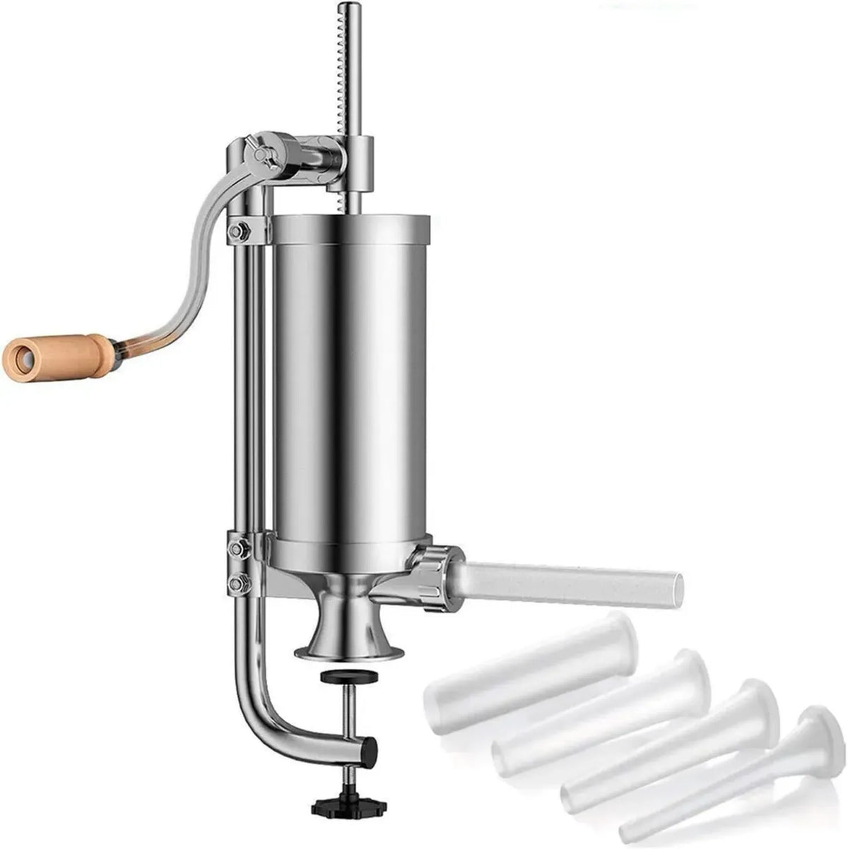Insaccatrice per Salsicce Joyeee 2.5 LB in Acciaio Inox, Verticale, con 4 Tubi di Riempimento, per Uso Domestico e Professionale