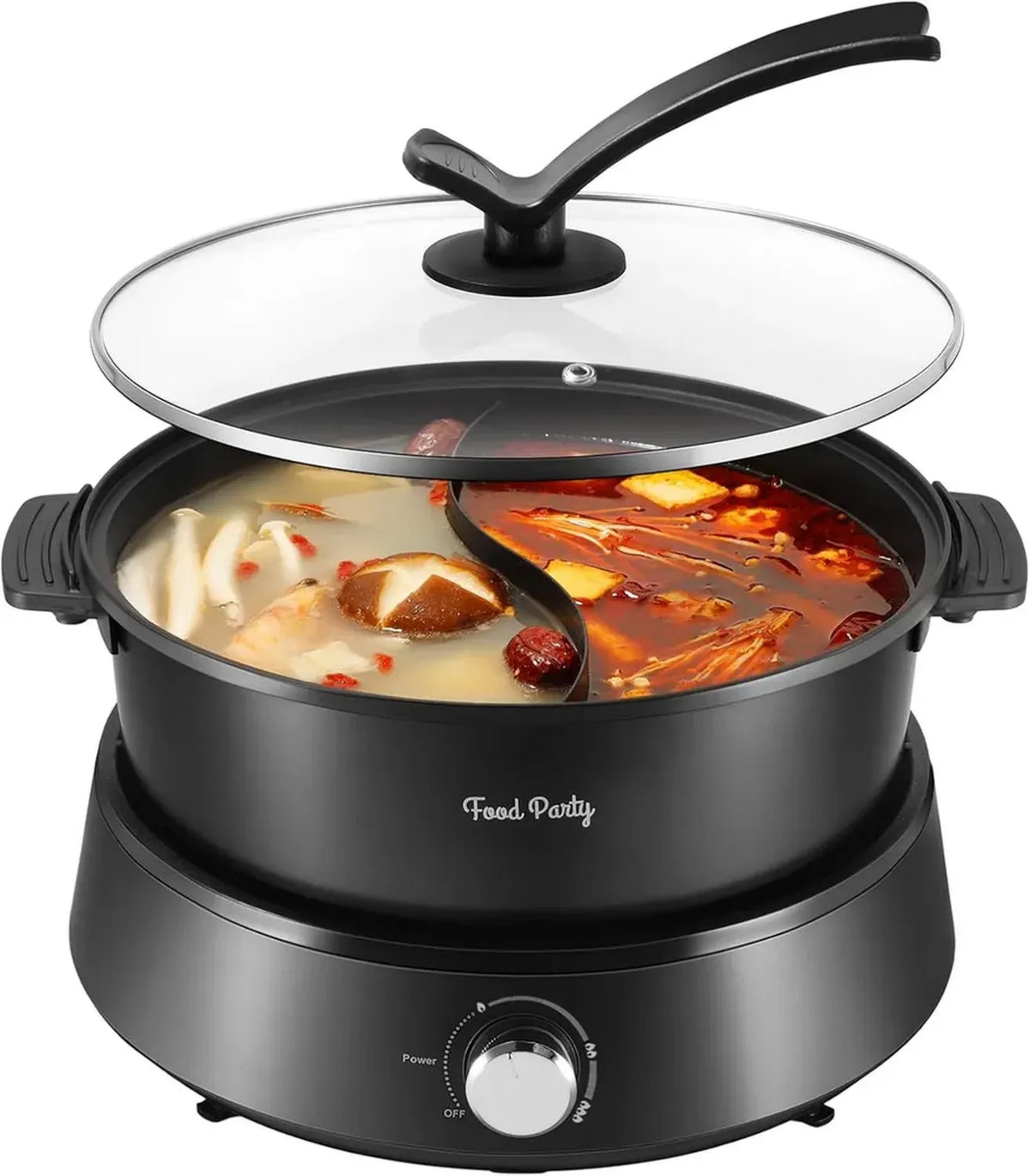 Pentola Elettrica per Hot Pot 4L, 220V 1350W, Doppia Vasca Separabile